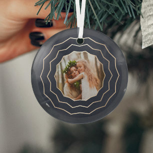 Bright Circle Feiertagsfoto Ornament Aus Glas