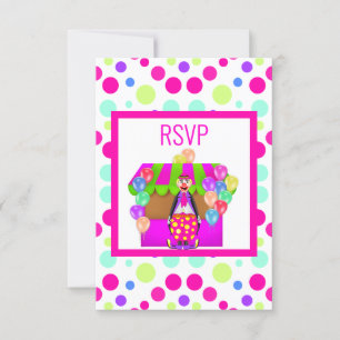 BRIGHT CIRCUS BIRTHDAY PARTY UAWG RSVP KARTE