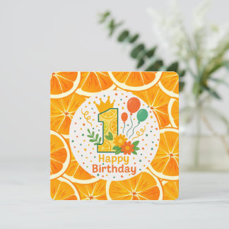 Bright Citrus Erster Geburtstag Einladung