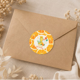 Bright Citrus Erster Geburtstag Quadratischer Aufkleber