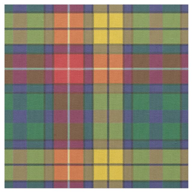 Bright Clan Buchanan Kariert Tartan Muster Stoff (Nahaufnahme)