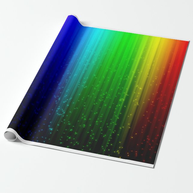 Bright & Classic Regenbogen mit Star Wrapping Pape Geschenkpapier (Ungerollt)