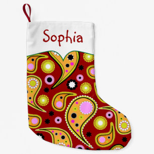 Bright Colored Paisley Personalisiert Kleiner Weihnachtsstrumpf