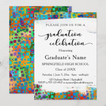 Bright Colorful Confetti Graduation Party