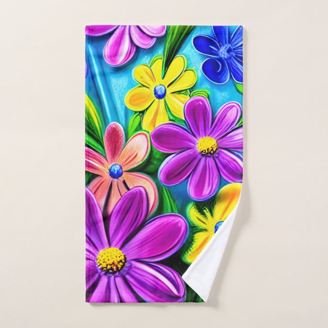 Bright Colorful Daisy Blume Handtuch (Handtuch)