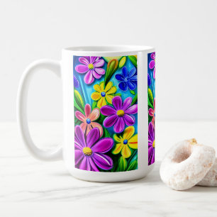 Bright Colorful Daisy Blume Kaffeetasse