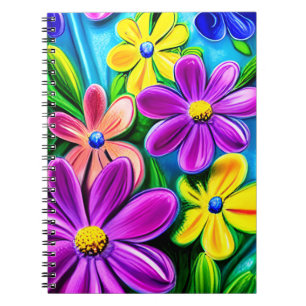 Bright Colorful Daisy Blume Notizblock