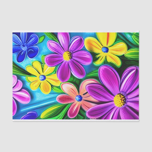 Bright Colorful Daisy Blume Seidenpapier (Vorderseite)