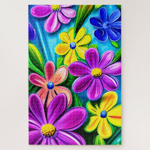Bright Colorful Daisy Flowers Puzzle