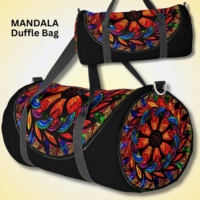Bright Colorful Mandala Red Gemstones Duffle Bag (Von Creator hochgeladen)