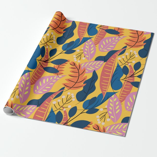 Bright colorful pattern with tropical leaves,  ber geschenkpapier (Ungerollt)