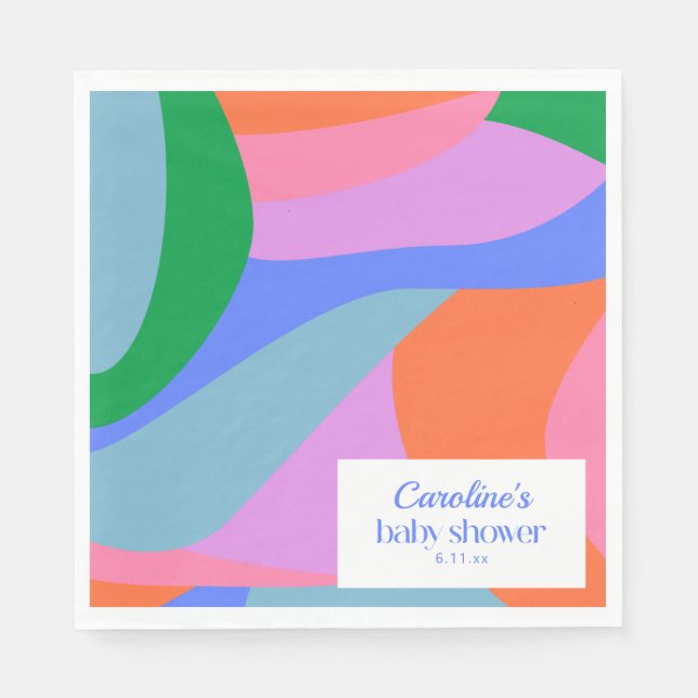 Bright Colorful Playful Abstract Art Baby Shower Serviette (Vorderseite)