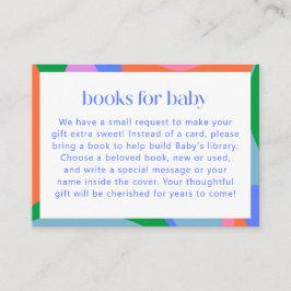 Bright Colorful Playful Abstract Baby Shower Books Begleitkarte