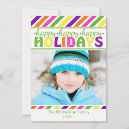 BRIGHT Colorful Strips Weihnachtsflat Card Feiertagskarte