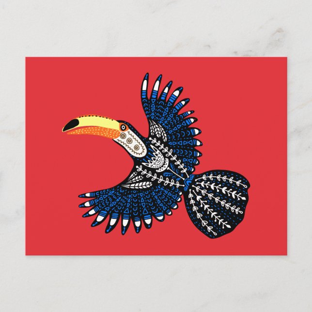 Bright Colorful Tropical Jungle Toucan Bird Postkarte (Vorderseite)