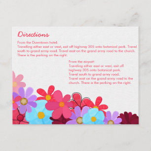 Bright & Colorful Weding Directions Card Begleitkarte