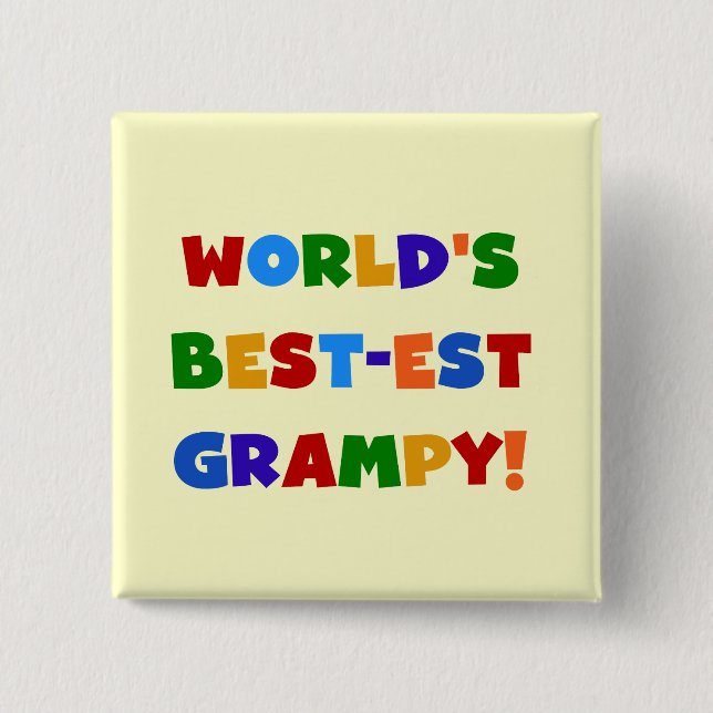 Bright Colors Best Grampy T - Shirt and Gifts Button (Vorderseite)