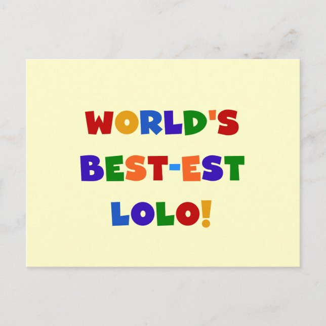Bright Colors Best Lolo T - Shirt und Geschenke Postkarte (Vorderseite)