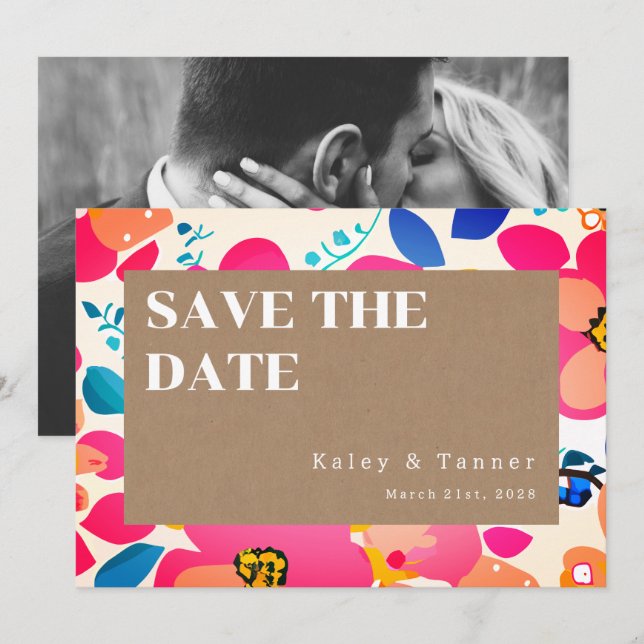 Bright Cutouts Wedding Save The Date (Vorne/Hinten)
