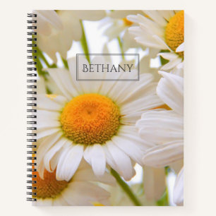 Bright Daisies Elegant Personalisiert Notizbuch