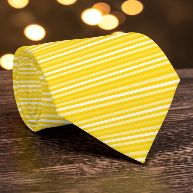 Bright Dark Yellow Color Stripes Necktie Krawatte (Von Creator hochgeladen)