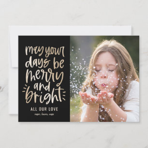Bright Days EDITABLE COLOR Holiday Photo Card Feiertagskarte