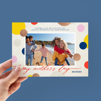 Bright Dots Happy Mother's Day Mommy Photo Feiertagskarte