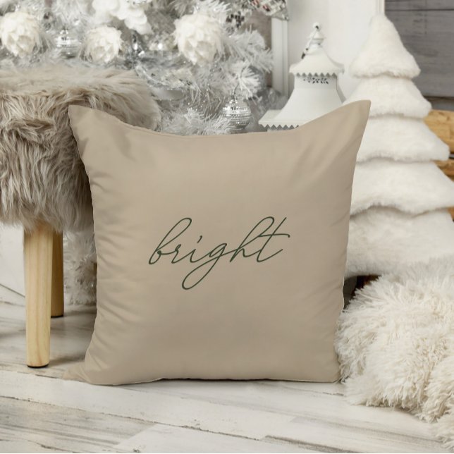 Bright ・ Elegant Minimal Beige Velvet Weihnachten Kissen (Von Creator hochgeladen)