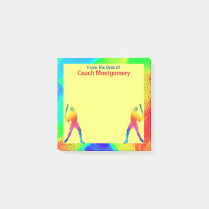 Bright Energetic Baseball Theme for Coach Post-it Klebezettel