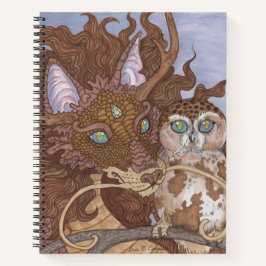 Bright Eyes Owl und Dragon Sketchbook Notizbuch