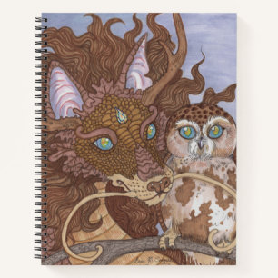 Bright Eyes Owl und Dragon Sketchbook Notizbuch