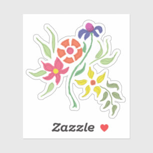 Bright farbenfrohe BlumenBouquet Aufkleber