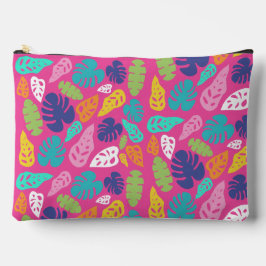 Bright farbenfrohe Tropical Summer Blätter Muster Zubehörtasche