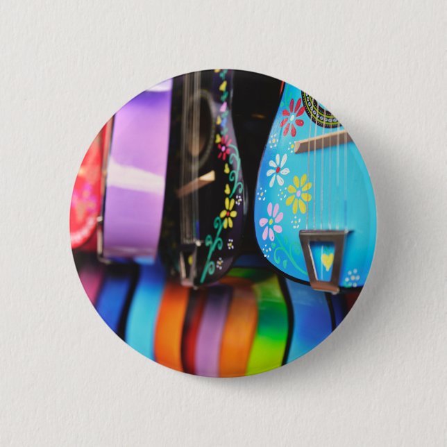 Bright Festive Musical Gitarren Button (Vorderseite)