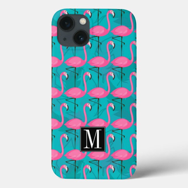 Bright Flamingo Pattern | Anfänglich hinzufügen Case-Mate iPhone Hülle (Rückseite)