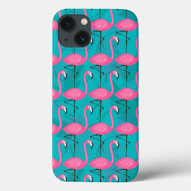 Bright Flamingo Pattern Case-Mate iPhone Hülle (Rückseite)