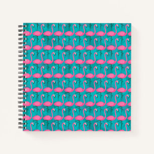 Bright Flamingo Pattern Notizbuch