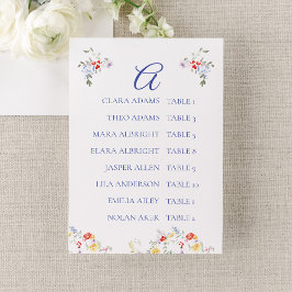 Bright Floral Border Wedding Seating Charts     Tischnummer