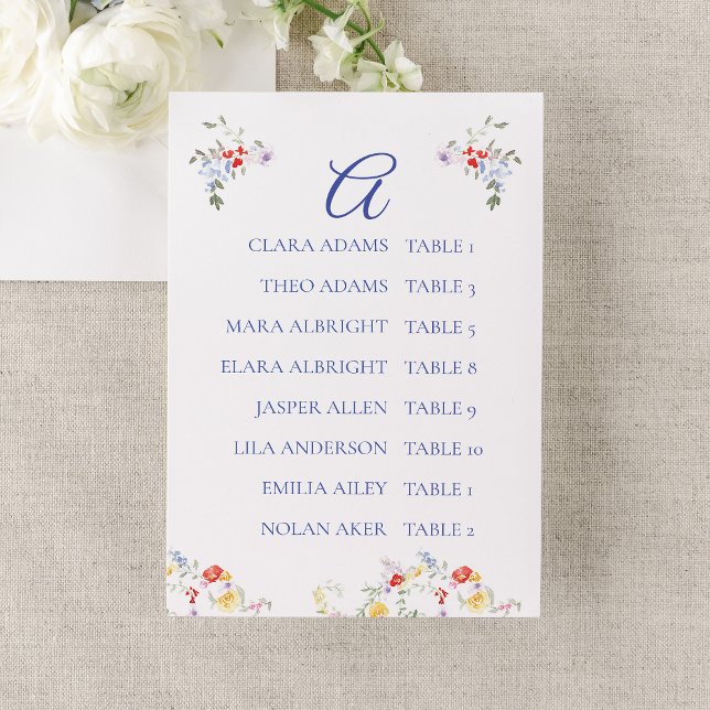Bright Floral Border Wedding Seating Charts     Tischnummer (Von Creator hochgeladen)