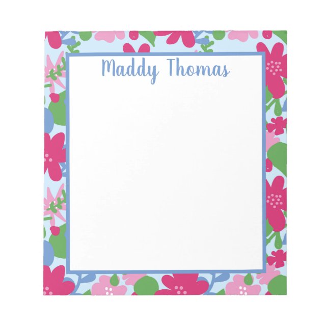 Bright Floral Notepad Notizblock (Vorderseite)