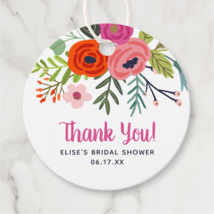Bright Floral Vielen Dank Brautparty Geschenkanhänger