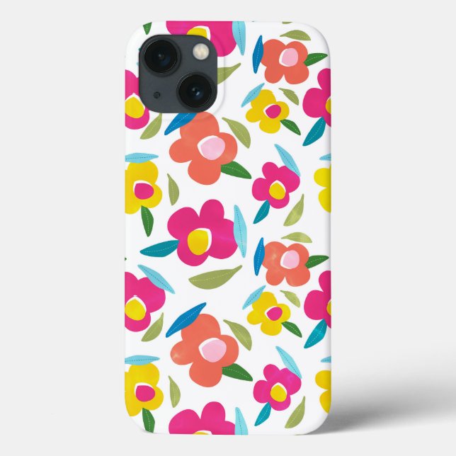 Bright Florals auf Weiß Case-Mate iPhone Hülle (Rückseite)