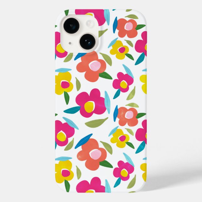 Bright Florals auf Weiß Case-Mate iPhone Hülle (Rückseite)