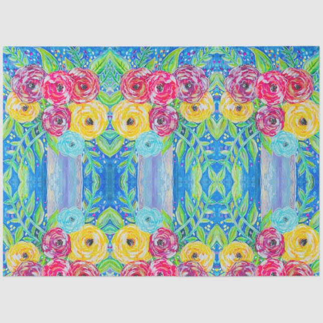 Bright Florals Mirrored Seidenpapier (Vorderseite)