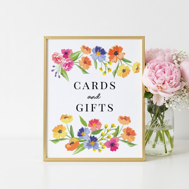 Bright Flower Garden Pink Orange Cards Gifts Sign Poster (Von Creator hochgeladen)