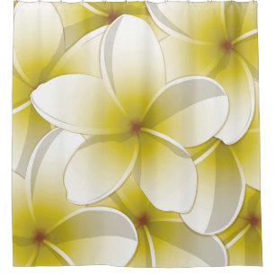 Bright Frangipani/ Plumeria flowers Duschvorhang