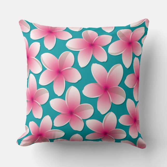 Bright Frangipani/ Plumeria flowers Kissen (Vorderseite)
