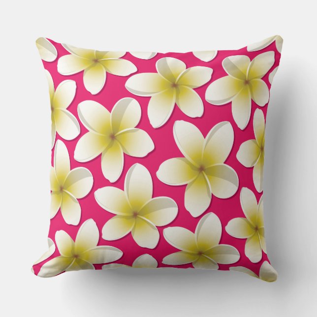 Bright Frangipani/ Plumeria flowers Kissen (Vorderseite)