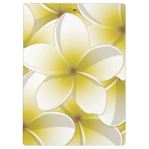Bright Frangipani/ Plumeria flowers Klemmbrett