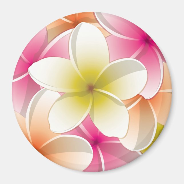 Bright Frangipani/ Plumeria flowers Magnet (Vorne)